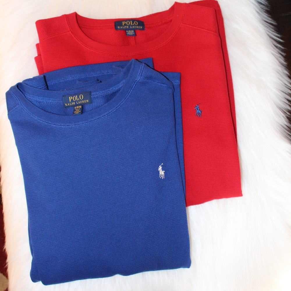 2,  POLO Ralph Lauren long sleeve waffle shirts .....